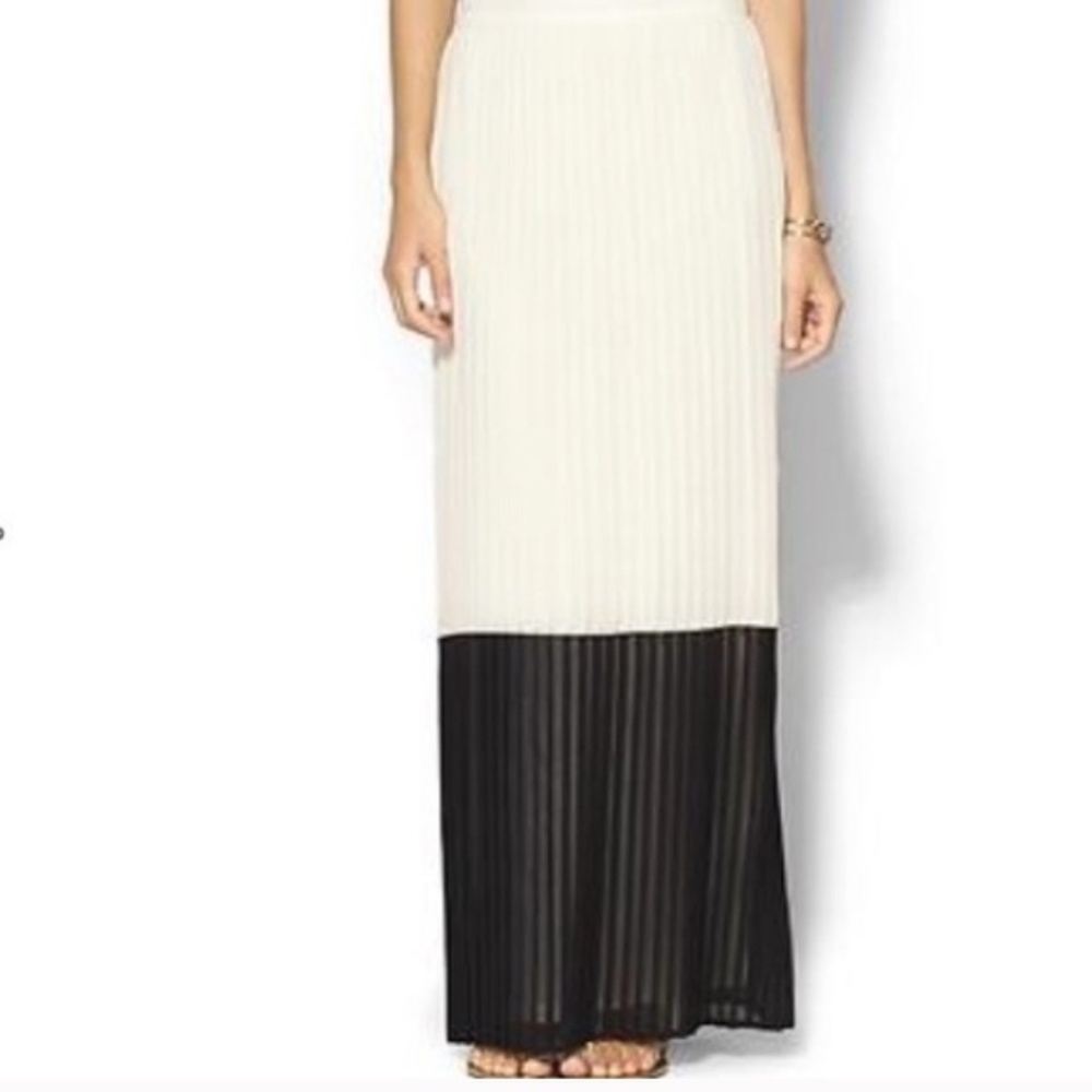Sabine pleated color block maxi skirt
